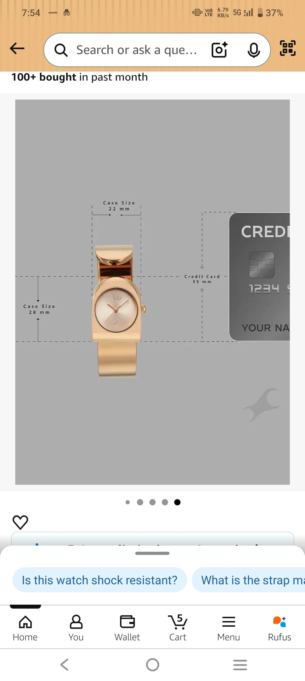 Rose gold bracelet quartz watch