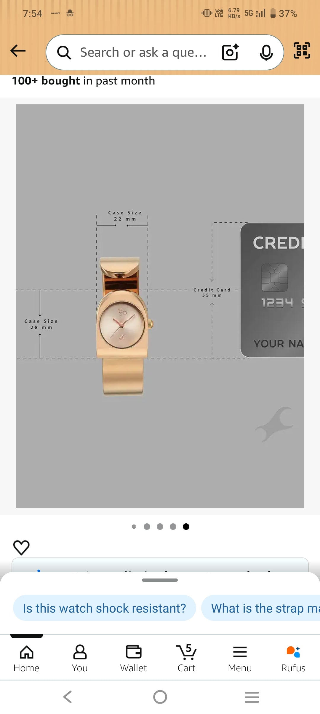 Rose gold bracelet quartz watch