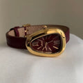 Snake leather strap watch