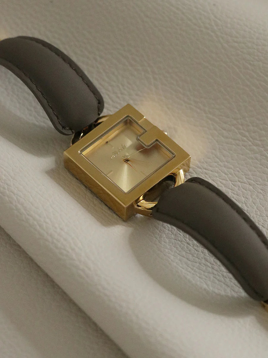 Camellia square dial watch