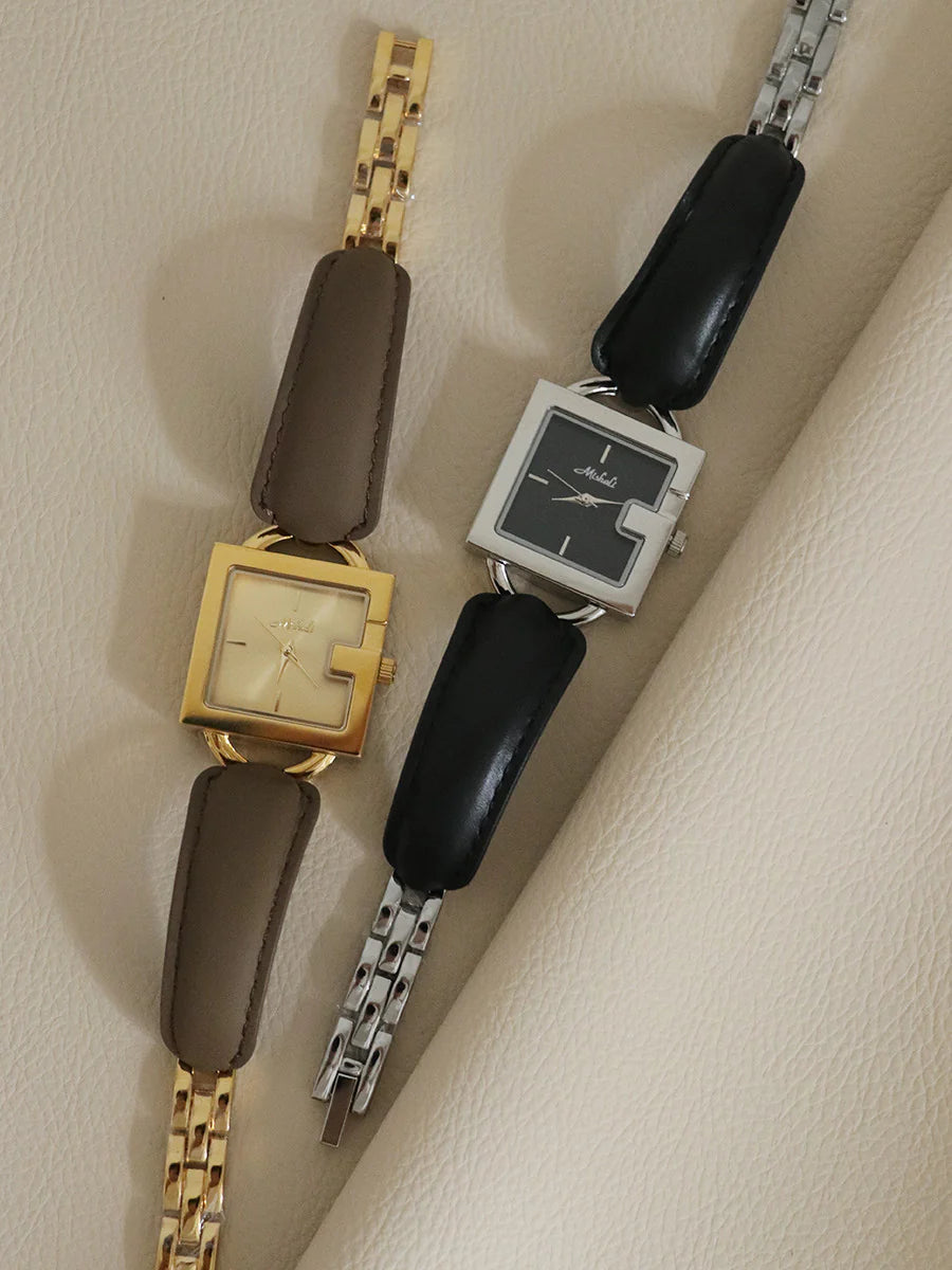 Camellia square dial watch