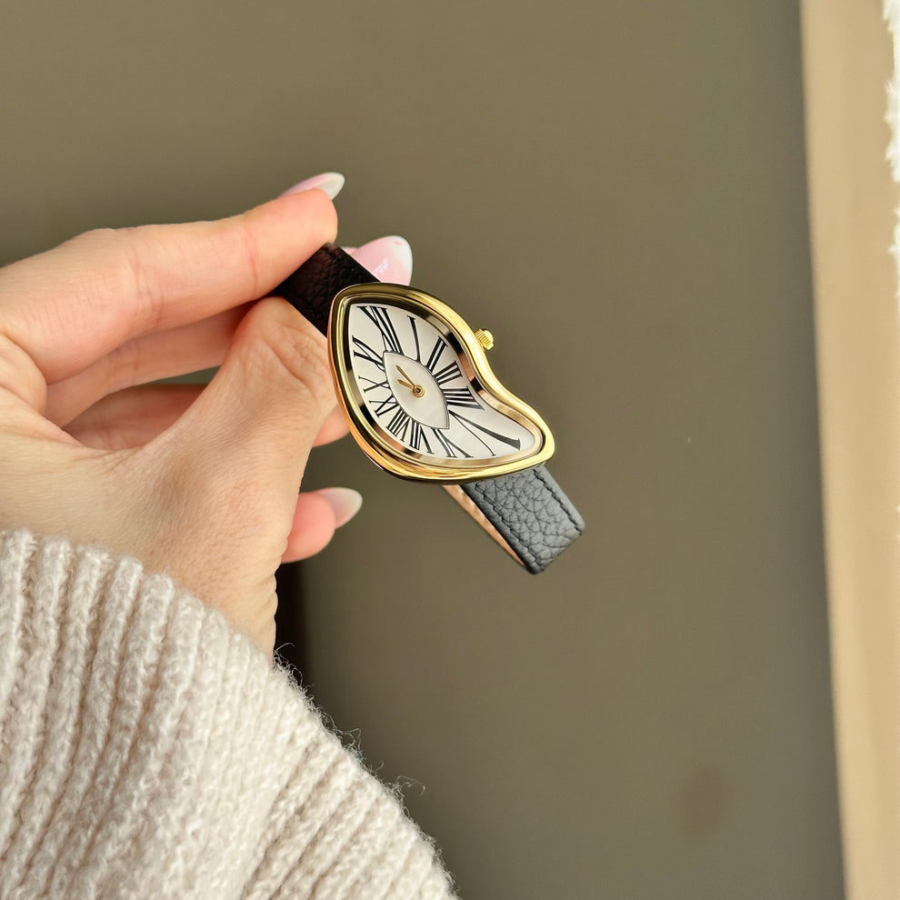 Mishali crash leather watch