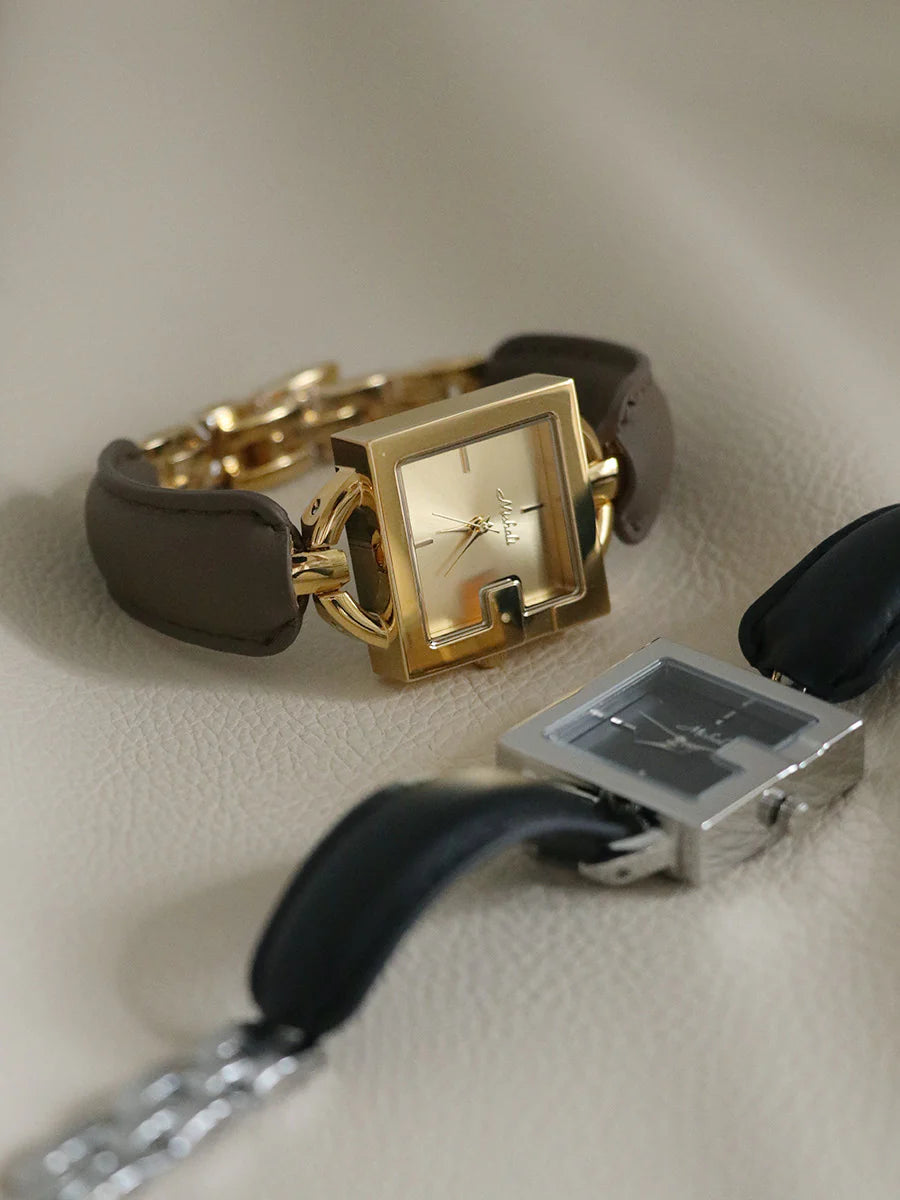 Camellia square dial watch