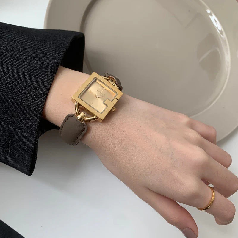 Camellia square dial watch