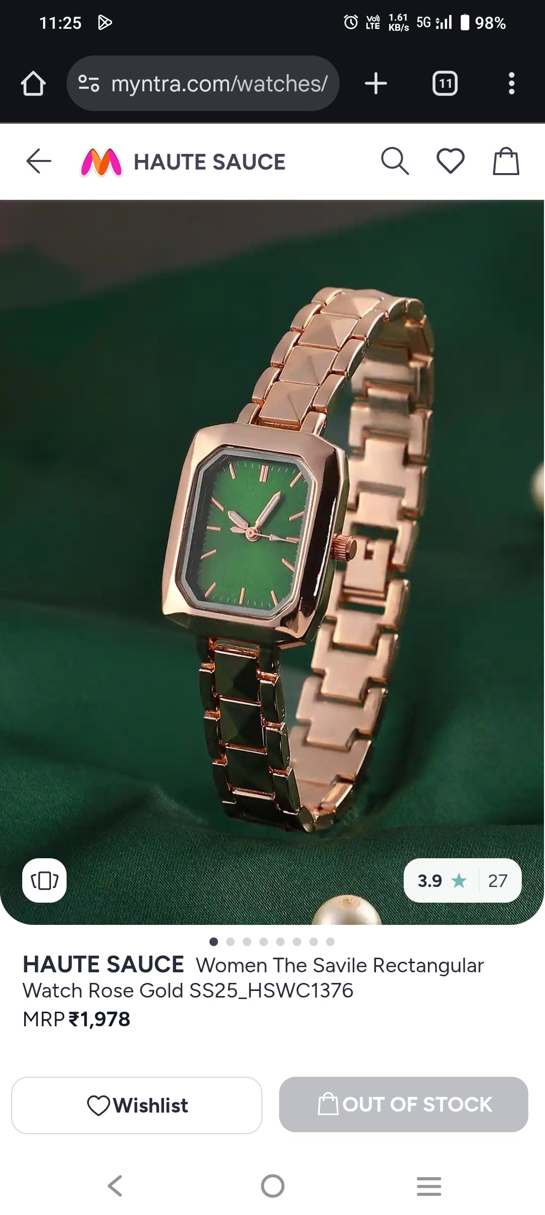Nexora Femme green dial quartz watch