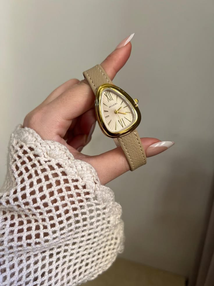 Snake leather strap watch